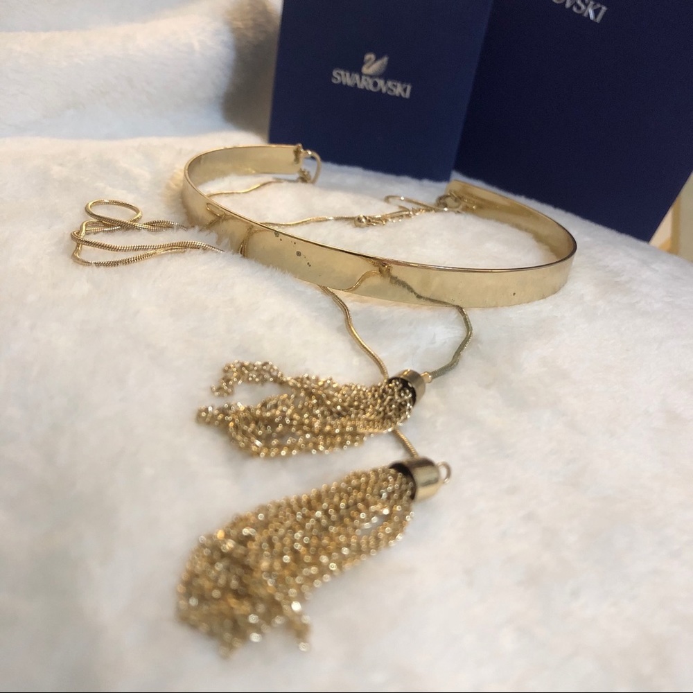 Bar And Tassel Choker Necklace